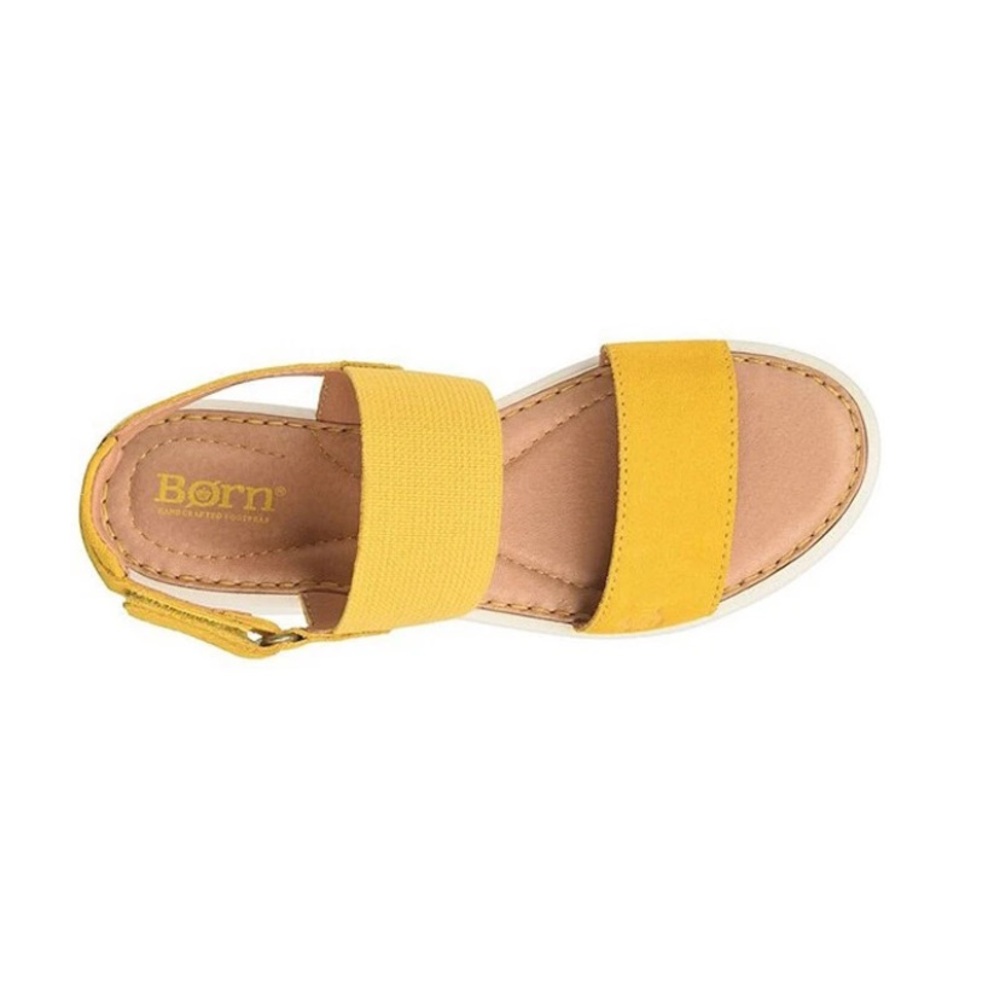 BORN Women's Patriotic Suede Slingback Sandal Yellow - Picture 6 of 12